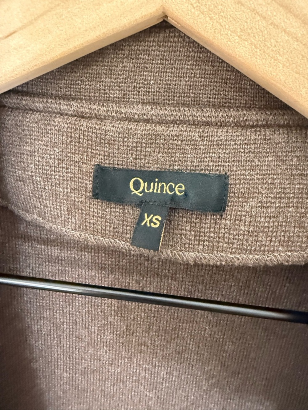 QUINCE 100% Organic Cotton Knit Blazer Heather Brown XS - Picture 5 of 11